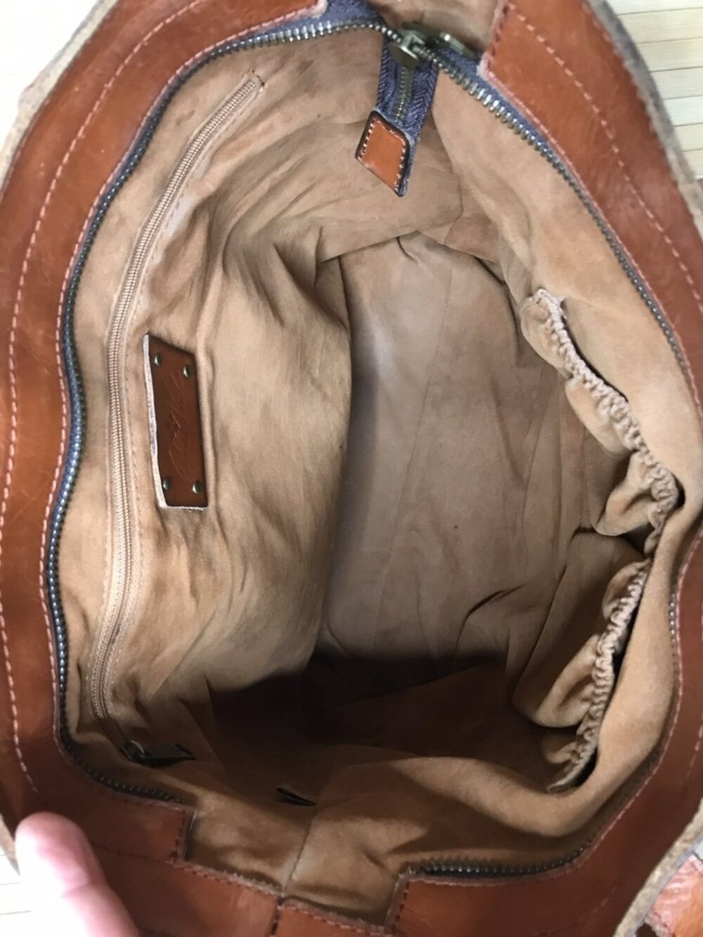 Patricia Nash Viana Soft Tan Brown Leather Shoulder Tote Bag 13x13x3 Purse - Picture 10 of 11